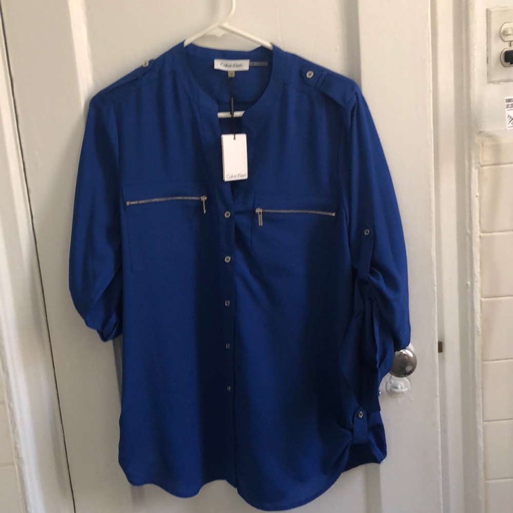 Blue Calvin Klein shirt